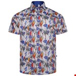 KAM Palm Tree Surf Boards S/S Shirt - white